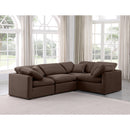  Manufacturer Color_Brown -- Indulge 105" Brown Velvet Upholstered 4 pc Modular Sectional IMAGE 2