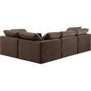  Manufacturer Color_Brown -- Indulge 105" Brown Velvet Upholstered 4 pc Modular Sectional IMAGE 3
