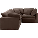  Manufacturer Color_Brown -- Indulge 105" Brown Velvet Upholstered 4 pc Modular Sectional IMAGE 4