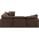  Manufacturer Color_Brown -- Indulge 105" Brown Velvet Upholstered 4 pc Modular Sectional IMAGE 5