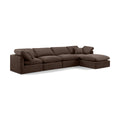  Manufacturer Color_Brown -- Indulge 140" Brown Velvet Upholstered 5 pc Modular Sectional IMAGE 1