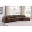  Manufacturer Color_Brown -- Indulge 140" Brown Velvet Upholstered 5 pc Modular Sectional IMAGE 2