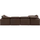  Manufacturer Color_Brown -- Indulge 140" Brown Velvet Upholstered 5 pc Modular Sectional IMAGE 3
