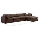  Manufacturer Color_Brown -- Indulge 140" Brown Velvet Upholstered 5 pc Modular Sectional IMAGE 8