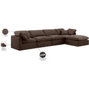 Manufacturer Color_Brown -- Indulge 140" Brown Velvet Upholstered 5 pc Modular Sectional IMAGE 9