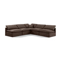  Manufacturer Color_Brown -- Indulge 105" Brown Velvet Upholstered 5 pc Modular Sectional IMAGE 1
