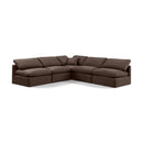  Manufacturer Color_Brown -- Indulge 105" Brown Velvet Upholstered 5 pc Modular Sectional IMAGE 1