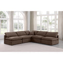  Manufacturer Color_Brown -- Indulge 105" Brown Velvet Upholstered 5 pc Modular Sectional IMAGE 2