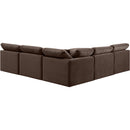  Manufacturer Color_Brown -- Indulge 105" Brown Velvet Upholstered 5 pc Modular Sectional IMAGE 3