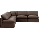  Manufacturer Color_Brown -- Indulge 105" Brown Velvet Upholstered 5 pc Modular Sectional IMAGE 4