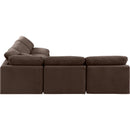  Manufacturer Color_Brown -- Indulge 105" Brown Velvet Upholstered 5 pc Modular Sectional IMAGE 5