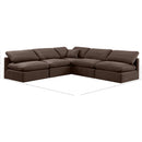  Manufacturer Color_Brown -- Indulge 105" Brown Velvet Upholstered 5 pc Modular Sectional IMAGE 8