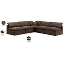  Manufacturer Color_Brown -- Indulge 105" Brown Velvet Upholstered 5 pc Modular Sectional IMAGE 9