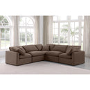  Manufacturer Color_Brown -- Indulge 105" Brown Velvet Upholstered 5 pc Modular Sectional IMAGE 2