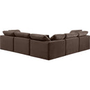  Manufacturer Color_Brown -- Indulge 105" Brown Velvet Upholstered 5 pc Modular Sectional IMAGE 3