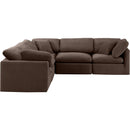  Manufacturer Color_Brown -- Indulge 105" Brown Velvet Upholstered 5 pc Modular Sectional IMAGE 4