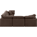  Manufacturer Color_Brown -- Indulge 105" Brown Velvet Upholstered 5 pc Modular Sectional IMAGE 5