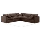  Manufacturer Color_Brown -- Indulge 105" Brown Velvet Upholstered 5 pc Modular Sectional IMAGE 9