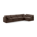  Manufacturer Color_Brown -- Indulge 140" Brown Velvet Upholstered 5 pc Modular Sectional IMAGE 1