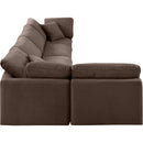  Manufacturer Color_Brown -- Indulge 140" Brown Velvet Upholstered 5 pc Modular Sectional IMAGE 5
