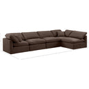  Manufacturer Color_Brown -- Indulge 140" Brown Velvet Upholstered 5 pc Modular Sectional IMAGE 9