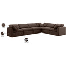  Manufacturer Color_Brown -- Indulge 140" Brown Velvet Upholstered 6 pc Modular Sectional IMAGE 10