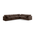  Manufacturer Color_Brown -- Indulge 140" Brown Velvet Upholstered 6 pc Modular Sectional IMAGE 1