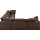  Manufacturer Color_Brown -- Indulge 140" Brown Velvet Upholstered 6 pc Modular Sectional IMAGE 5