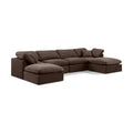  Manufacturer Color_Brown -- Indulge 140" Brown Velvet Upholstered 6 pc Modular Sectional IMAGE 1