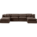  Manufacturer Color_Brown -- Indulge 140" Brown Velvet Upholstered 6 pc Modular Sectional IMAGE 4