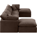  Manufacturer Color_Brown -- Indulge 140" Brown Velvet Upholstered 6 pc Modular Sectional IMAGE 5