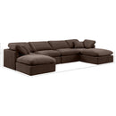  Manufacturer Color_Brown -- Indulge 140" Brown Velvet Upholstered 6 pc Modular Sectional IMAGE 7