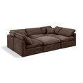  Manufacturer Color_Brown -- Indulge 105" Brown Velvet Upholstered 6 pc Modular Sectional IMAGE 1