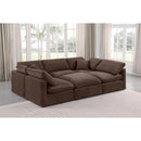  Manufacturer Color_Brown -- Indulge 105" Brown Velvet Upholstered 6 pc Modular Sectional IMAGE 2