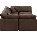 Manufacturer Color_Brown -- Indulge 105" Brown Velvet Upholstered 6 pc Modular Sectional IMAGE 5