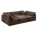  Manufacturer Color_Brown -- Indulge 105" Brown Velvet Upholstered 6 pc Modular Sectional IMAGE 8
