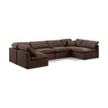  Manufacturer Color_Brown -- Indulge 140" Brown Velvet Upholstered 6 pc Modular Sectional IMAGE 1