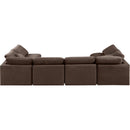  Manufacturer Color_Brown -- Indulge 140" Brown Velvet Upholstered 6 pc Modular Sectional IMAGE 3
