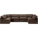  Manufacturer Color_Brown -- Indulge 140" Brown Velvet Upholstered 6 pc Modular Sectional IMAGE 4
