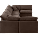  Manufacturer Color_Brown -- Indulge 140" Brown Velvet Upholstered 6 pc Modular Sectional IMAGE 5