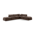  Manufacturer Color_Brown -- Indulge 140" Brown Velvet Upholstered 6 pc Modular Sectional IMAGE 1