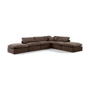  Manufacturer Color_Brown -- Indulge 140" Brown Velvet Upholstered 6 pc Modular Sectional IMAGE 1