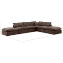  Manufacturer Color_Brown -- Indulge 140" Brown Velvet Upholstered 6 pc Modular Sectional IMAGE 2