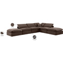  Manufacturer Color_Brown -- Indulge 140" Brown Velvet Upholstered 6 pc Modular Sectional IMAGE 3