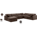  Manufacturer Color_Brown -- Indulge 140" Brown Velvet Upholstered 7 pc Modular Sectional IMAGE 10