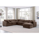  Manufacturer Color_Brown -- Indulge 140" Brown Velvet Upholstered 7 pc Modular Sectional IMAGE 2