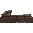  Manufacturer Color_Brown -- Indulge 140" Brown Velvet Upholstered 7 pc Modular Sectional IMAGE 3