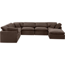  Manufacturer Color_Brown -- Indulge 140" Brown Velvet Upholstered 7 pc Modular Sectional IMAGE 4