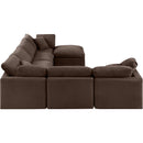  Manufacturer Color_Brown -- Indulge 140" Brown Velvet Upholstered 7 pc Modular Sectional IMAGE 5