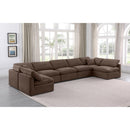  Manufacturer Color_Brown -- Indulge 175" Brown Velvet Upholstered 7 pc Modular Sectional IMAGE 2